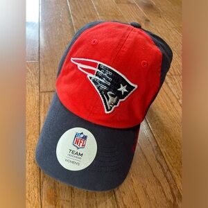 NWT Women’s NFL New England Patriots ball cap. Red and navy blue. One size.
